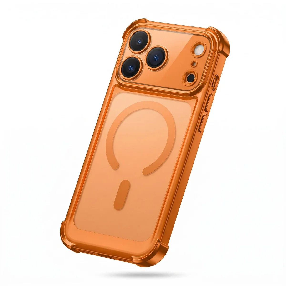 Forro iPhone 17 Pro Max Naranja Antichoque Esquinas Reforzadas MagSafe